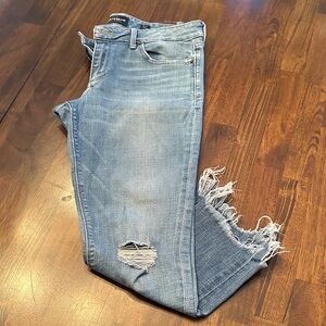 Lucky Brand Distressed Light Blue Ankle Jeans